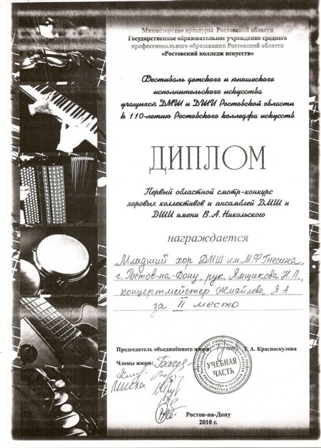 Диплом хора ДМШ им М,Ф, Гнесина Смотр-конкурс им. В,А Диплом хора ДМШ им М,Ф, Гнесина Смотр-конкурс им. В,А